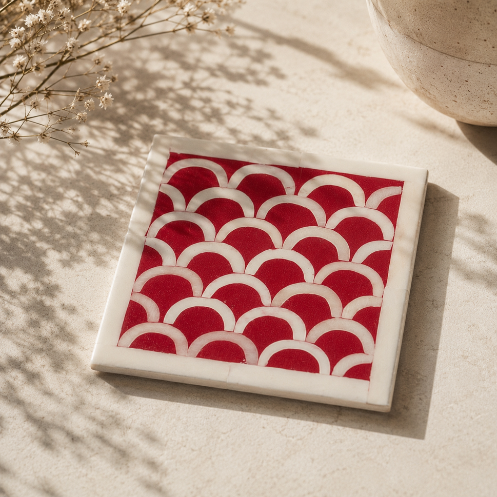 Justin Bone Inlay Multi Colours Coaster