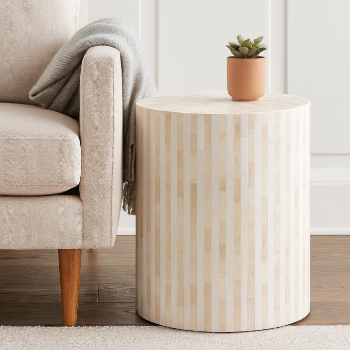 Lena Bone Inlay Stool