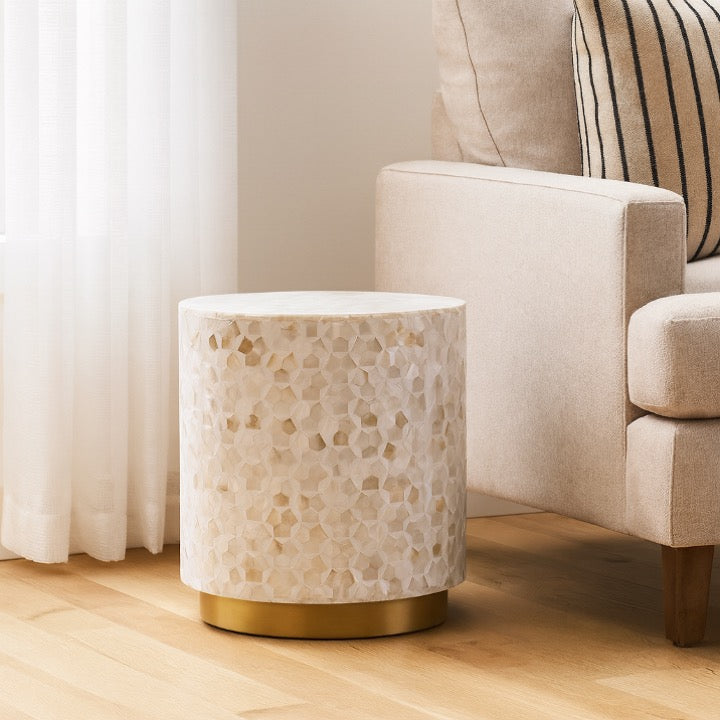 Arin Mother of Pearl Inlay Stool