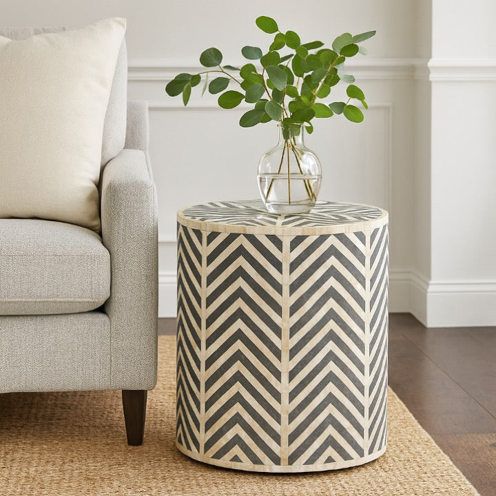 Kit Bone Inlay Stool