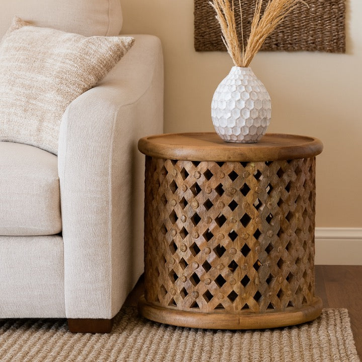 Lena Wooden Hand Carved Table