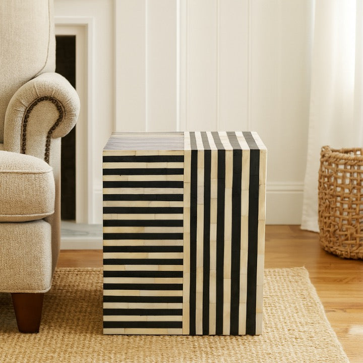 Zane Bone Inlay Stool