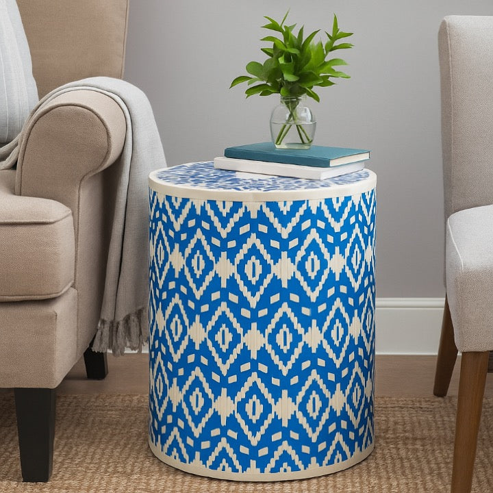 Bliss  Bone Inlay Round Stool