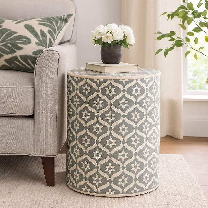 Anna Bone Inlay  Stool
