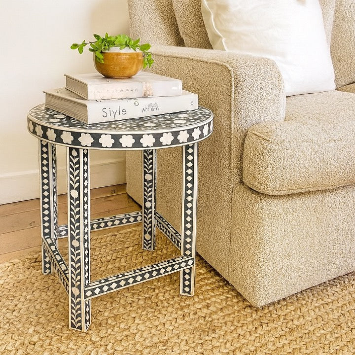Rahele Bone Inlay Side Table