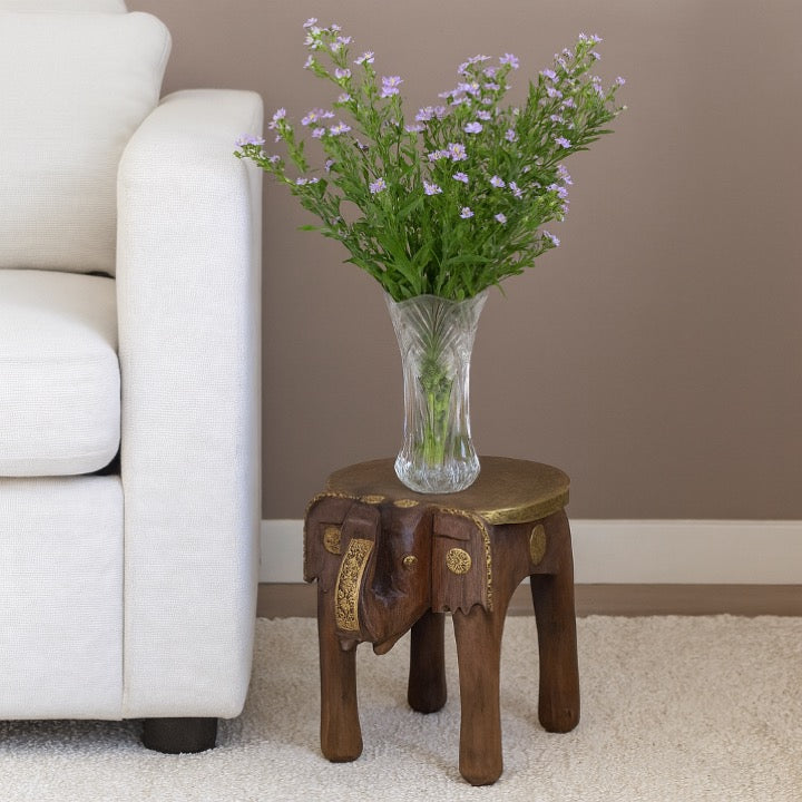 Eva Wooden Elephant Side Table