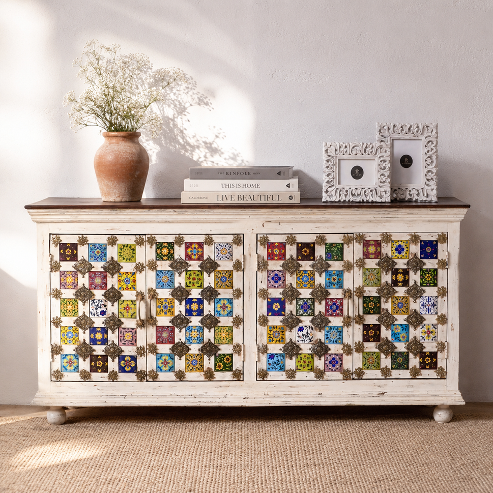 Yasmin Hand Carved Wooden Sideboard