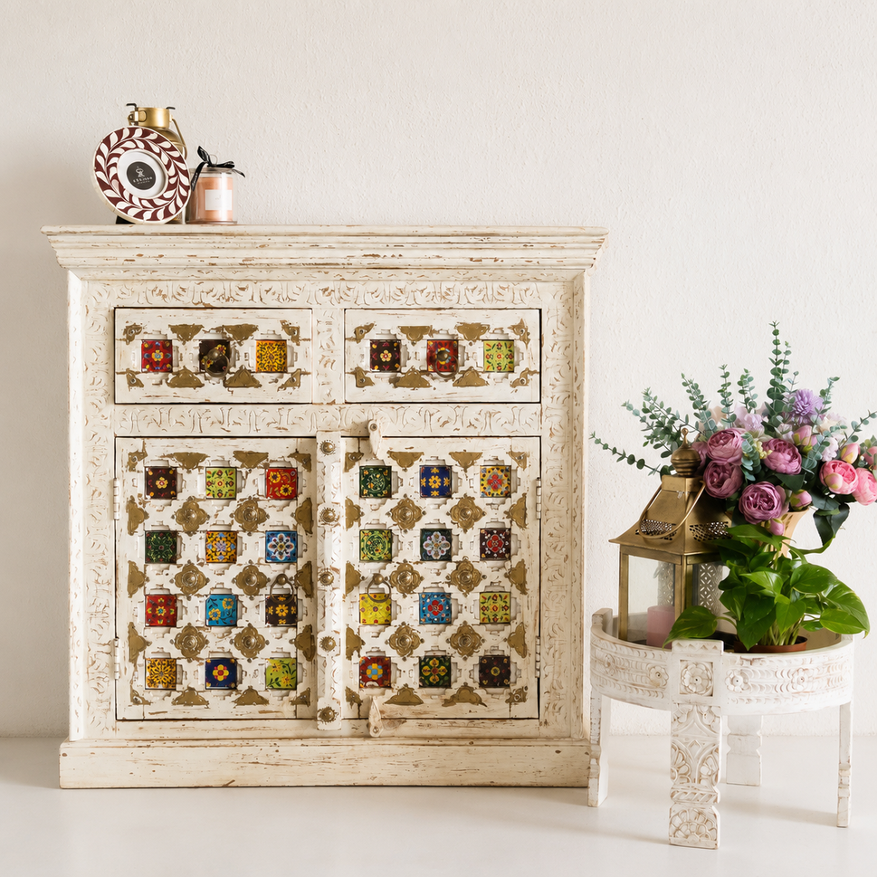 Frey Carved Wooden Cabinet