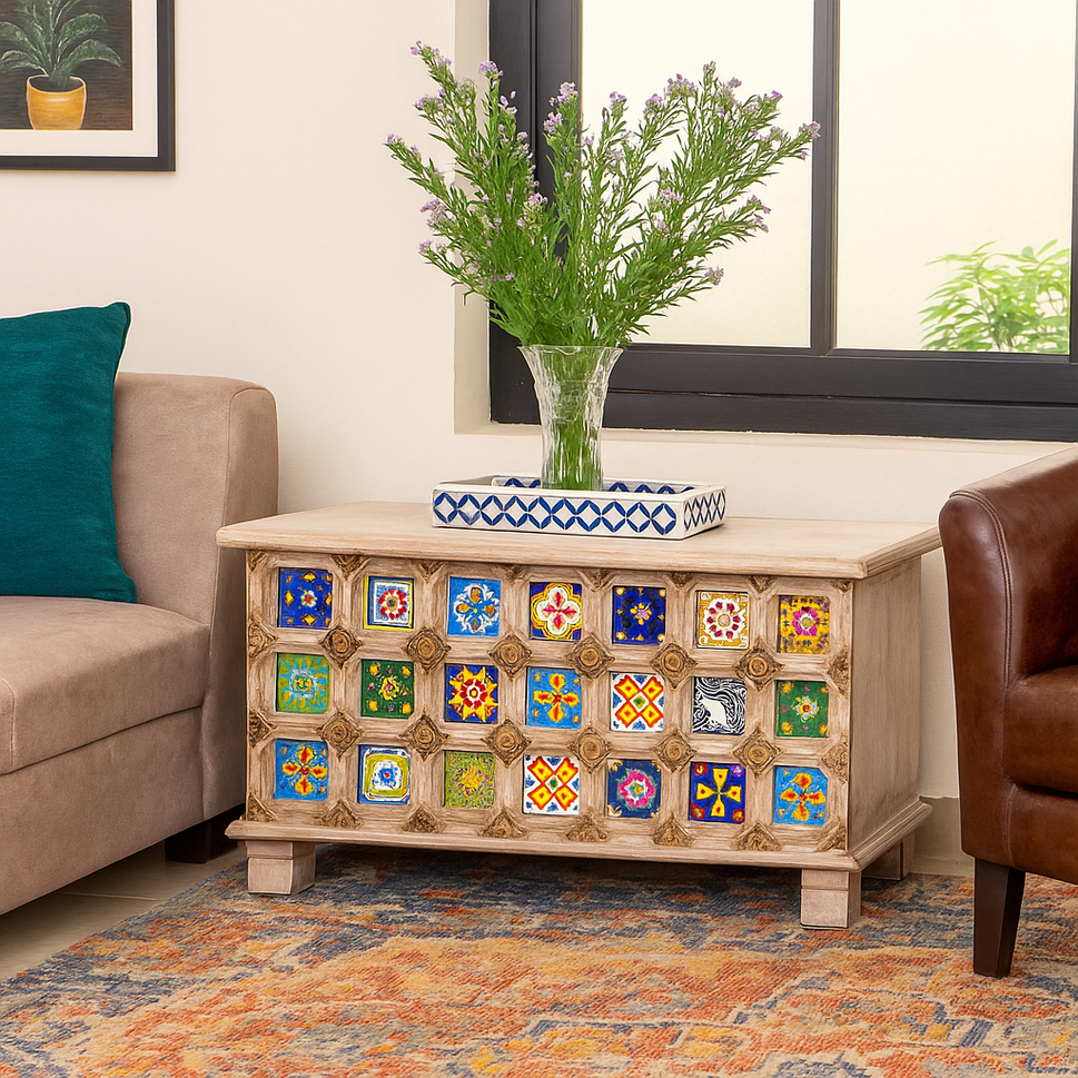 Robin Carved Tile Trunk