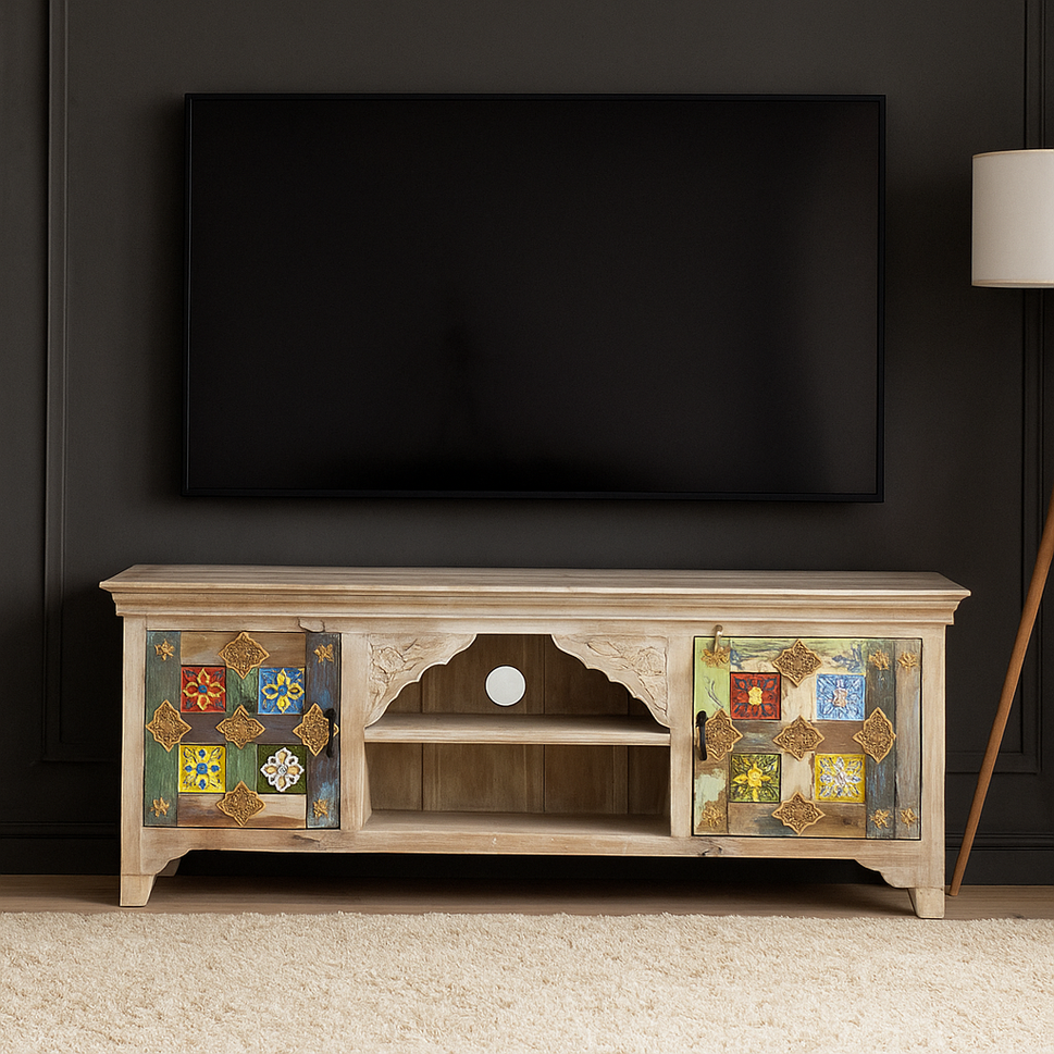 Sophia Hand Carved Tile TV Cabinet