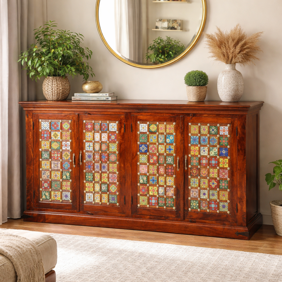 Clara Hand Carved Wooden Sideboard