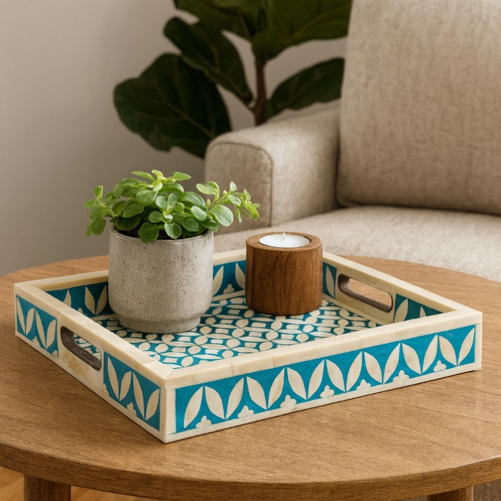 Louis Bone Inlay floral Pattern Tray