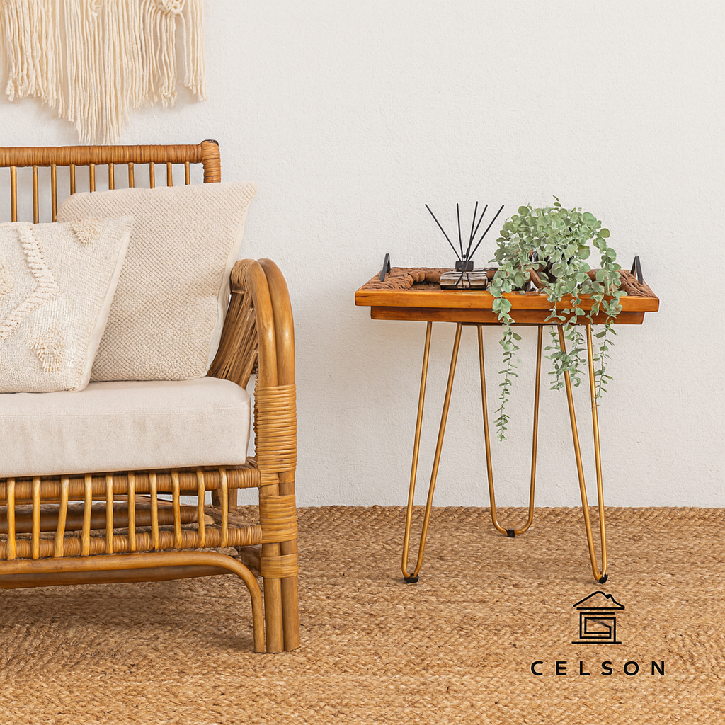 Nivi Wooden Hand Carved Nesting Table