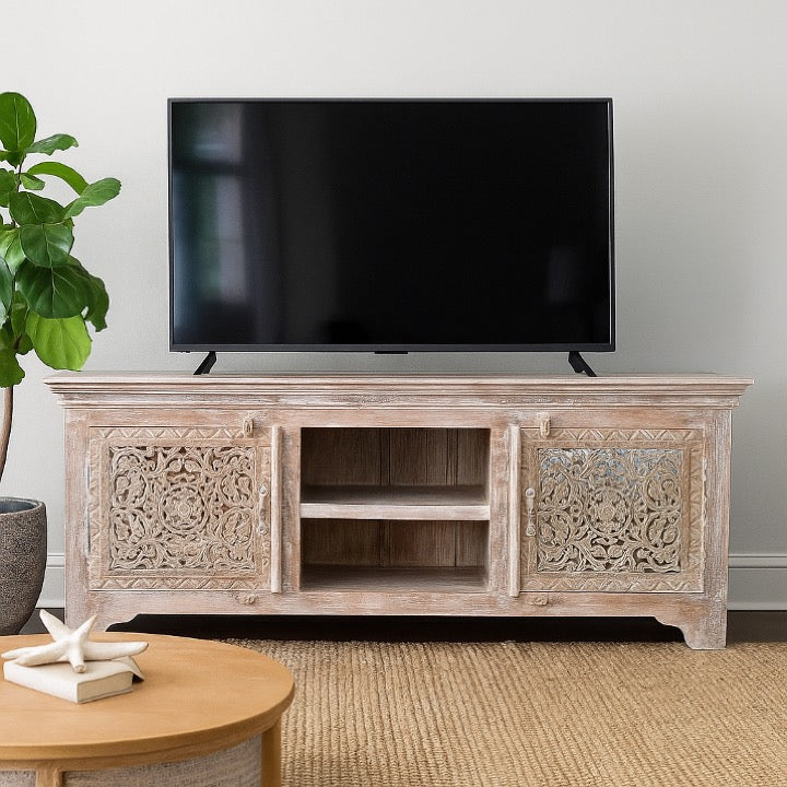 Scott Wooden Hand Carved TV Cabinet