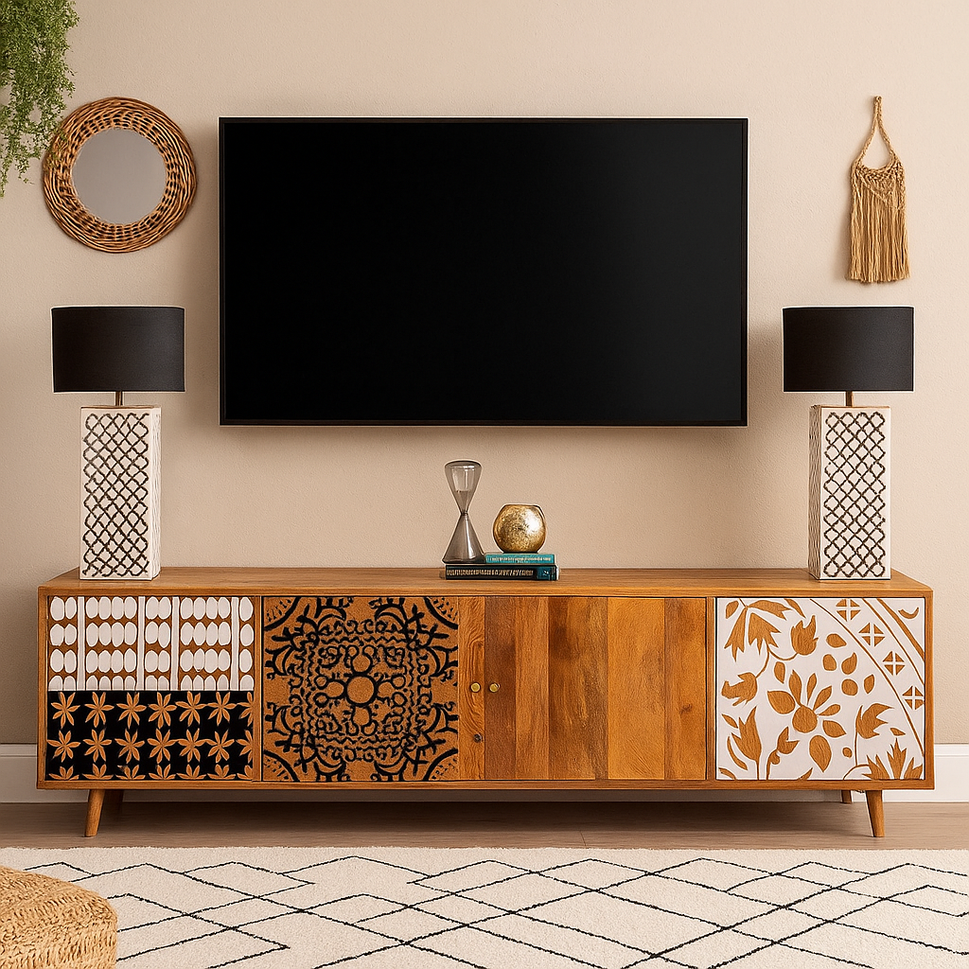 Joe Hand Carved Wooden TV Cabinet