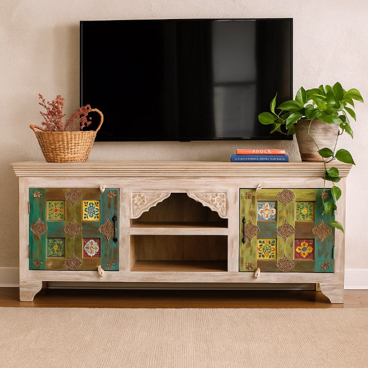 Stella Carved Tile TV Cabinet