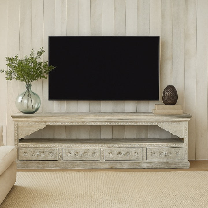 Jenn Hand Carved TV Cabinet