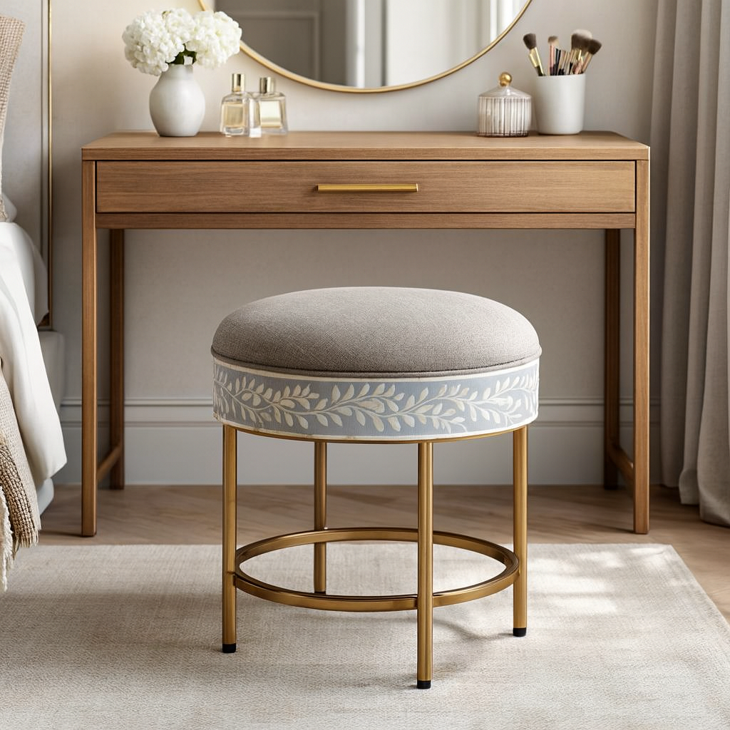 Roza Bone Inlay Stool