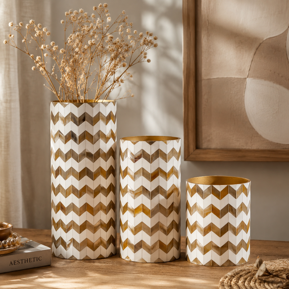 Sonna Horn Inlay Vase