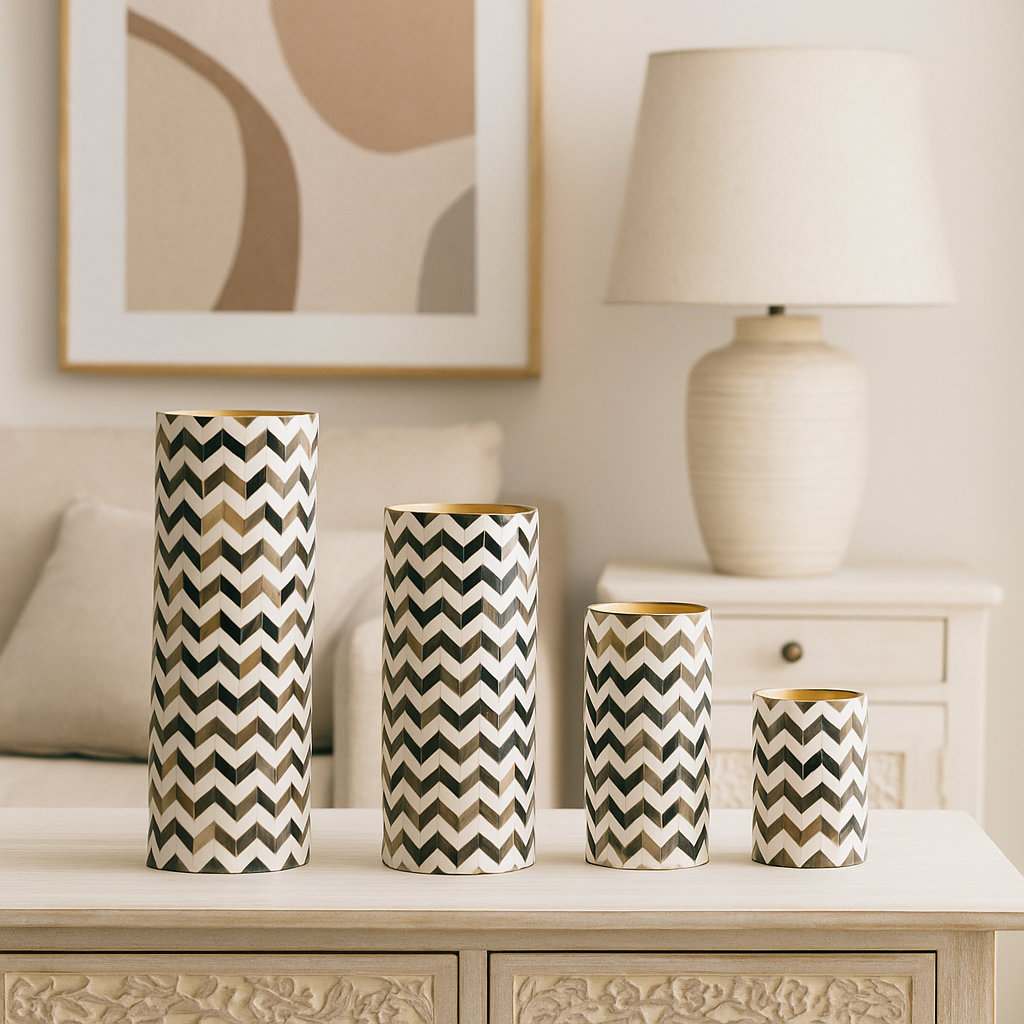 Sam Horn Inlay Flower Vase