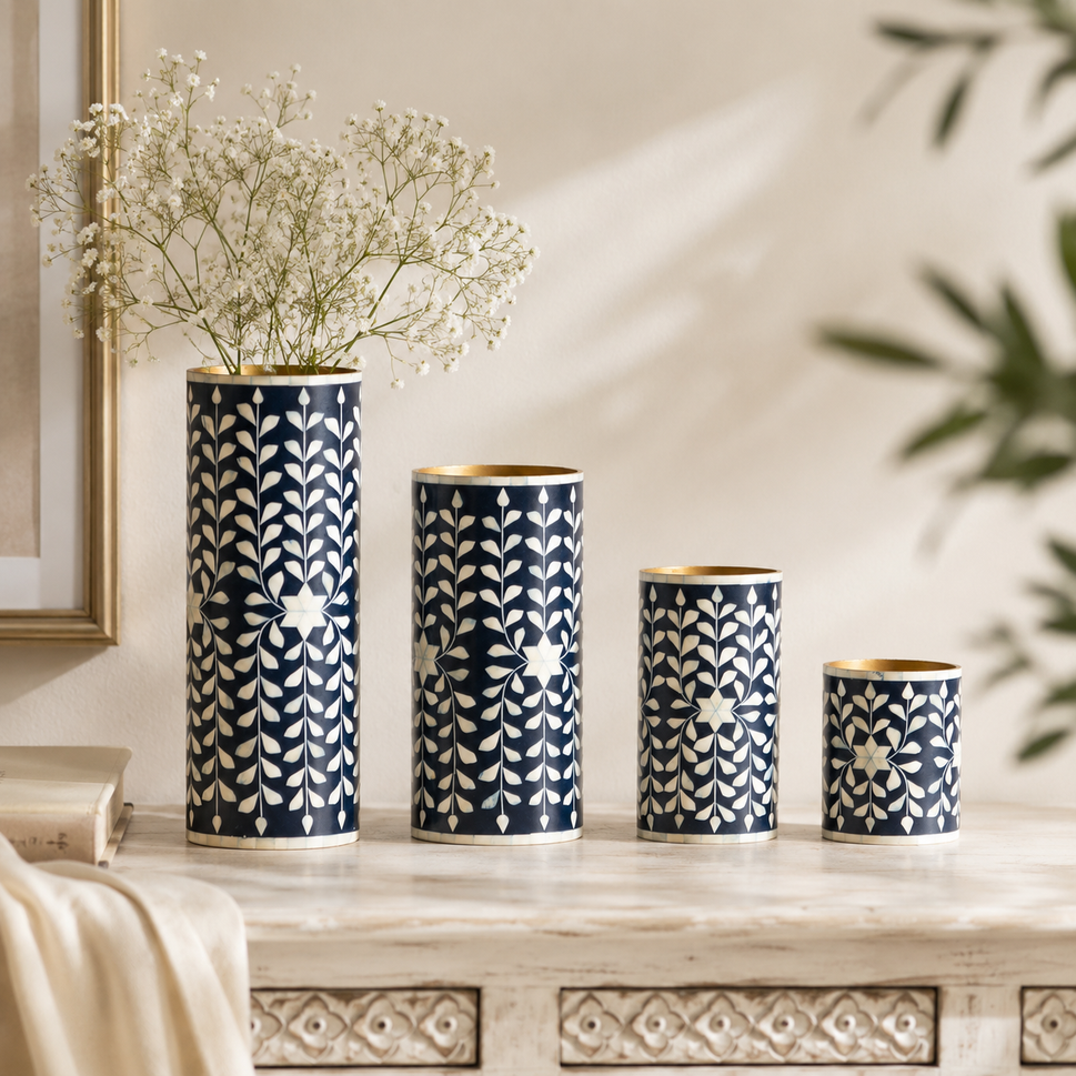 Livi Bone Inlay Vase