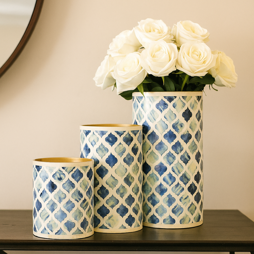 Amelia Bone Inlay Vase