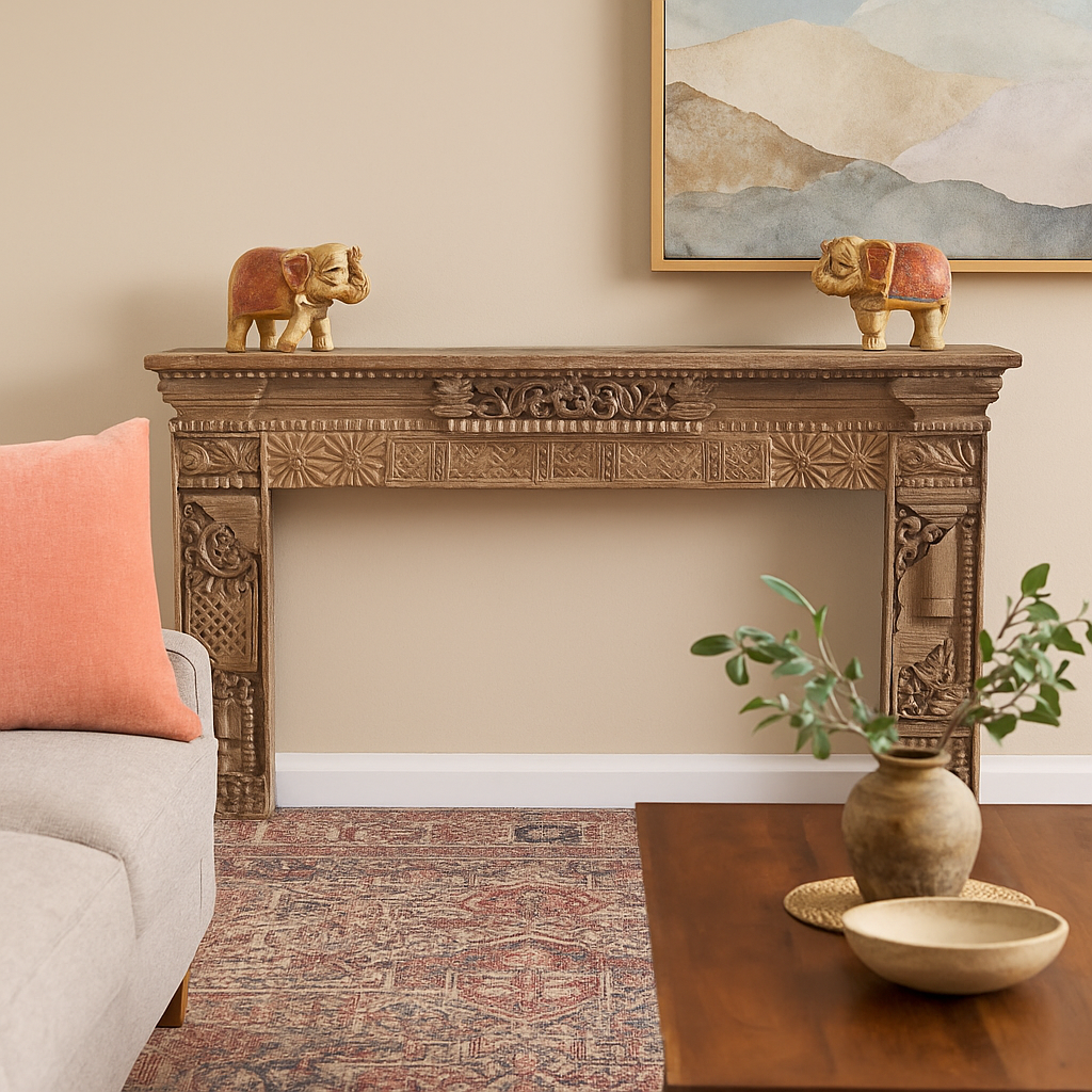 Puraba Wooden Hand Carved Console Table