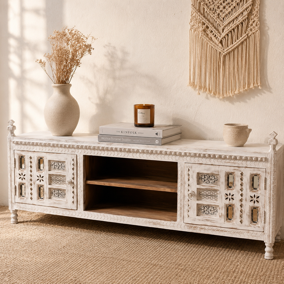 Aria Wooden Carved Cabinet