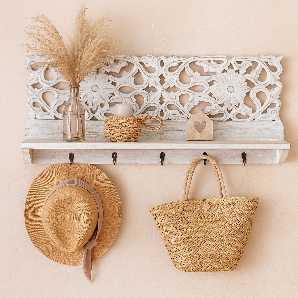 Willam Hand carved Wall Shelf