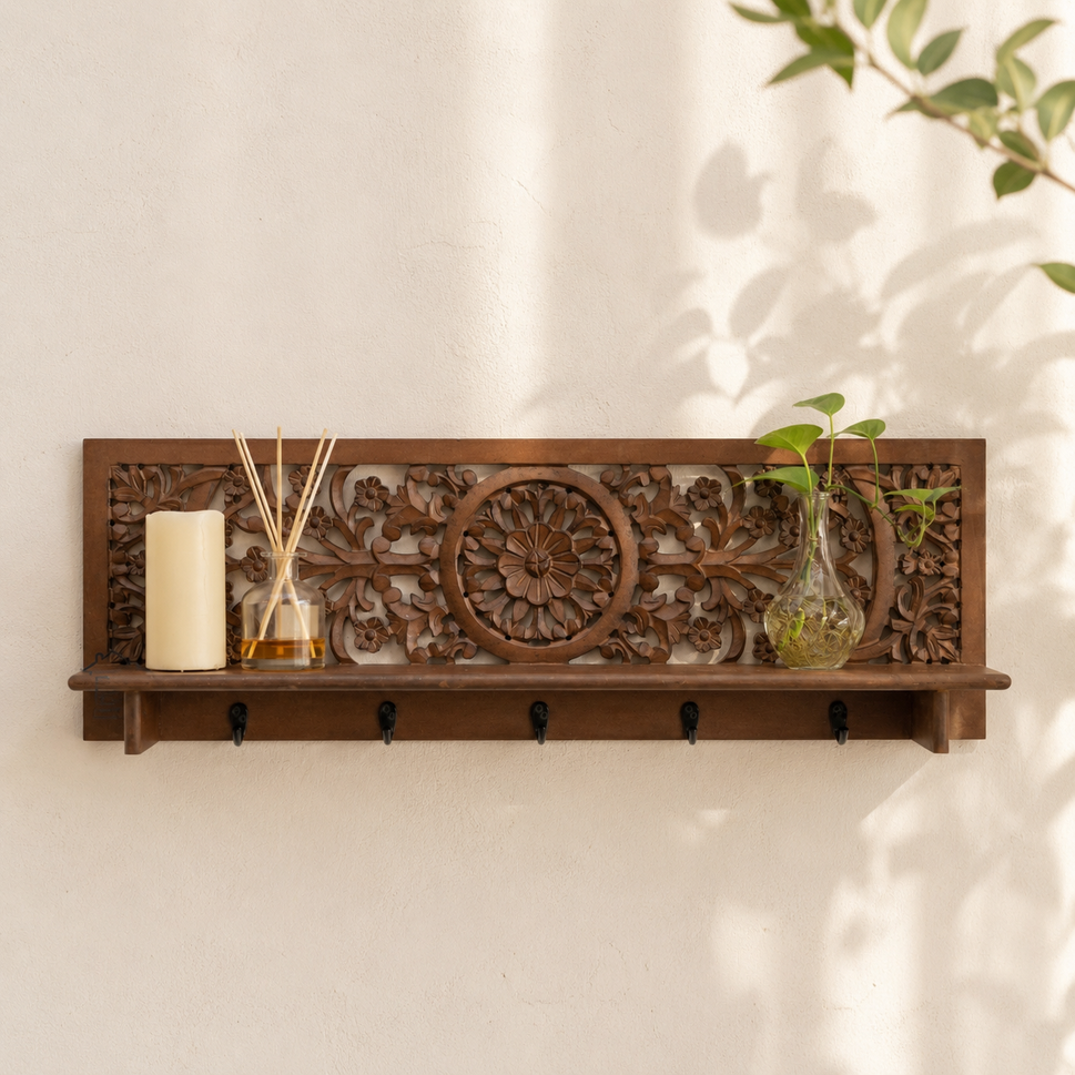 Debra Hand Carved Wall Shelve