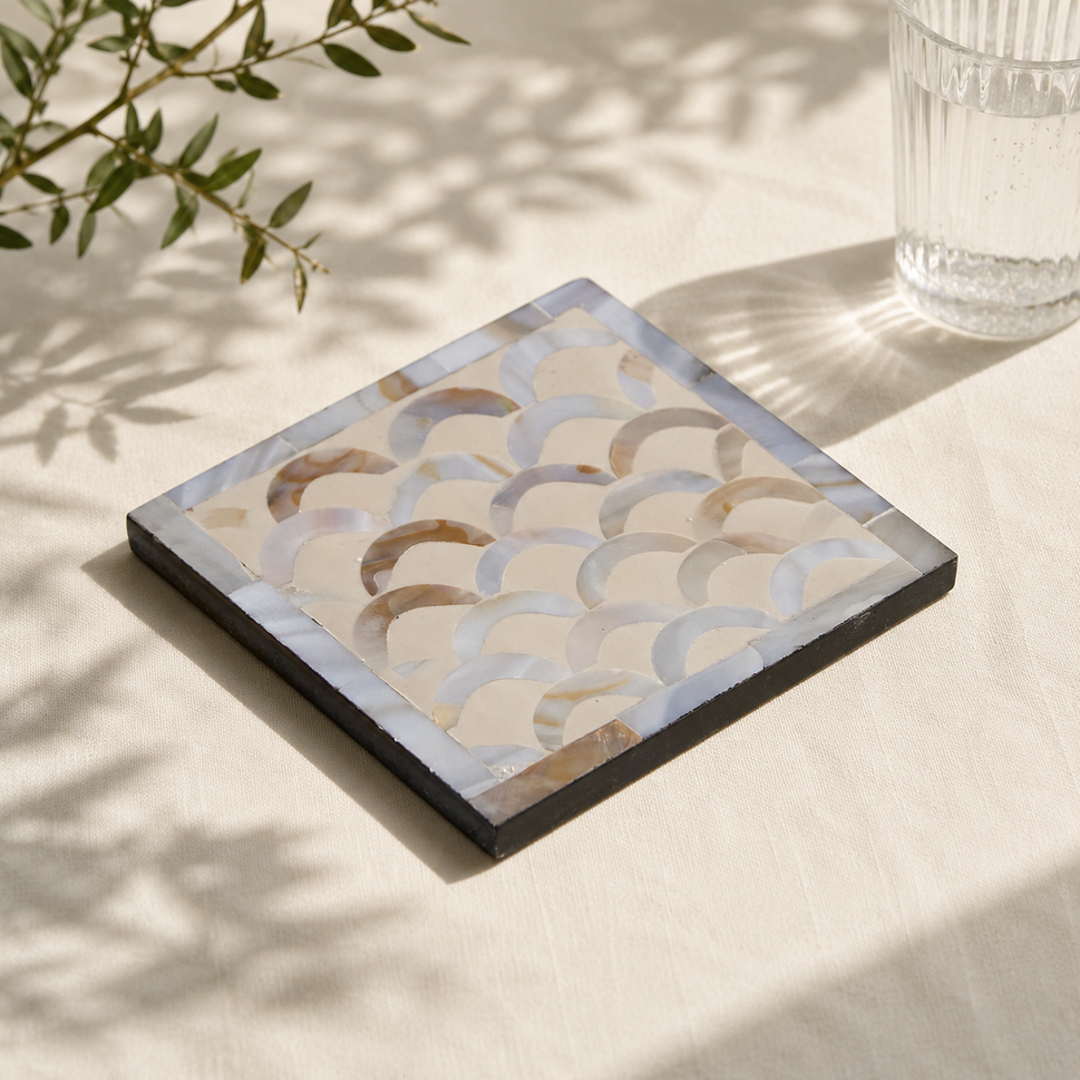 Alwin Mother of Pearl Inlay Coaster