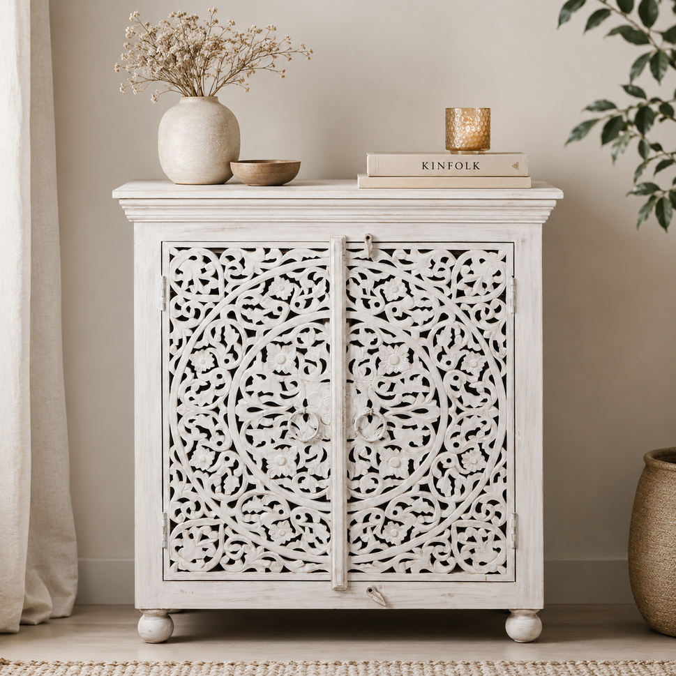 Ziva Carved Wooden Chest