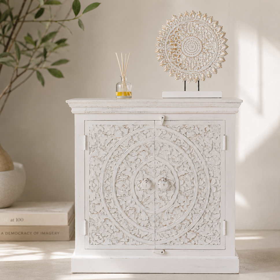 Diya Carved Wooden Cabinet