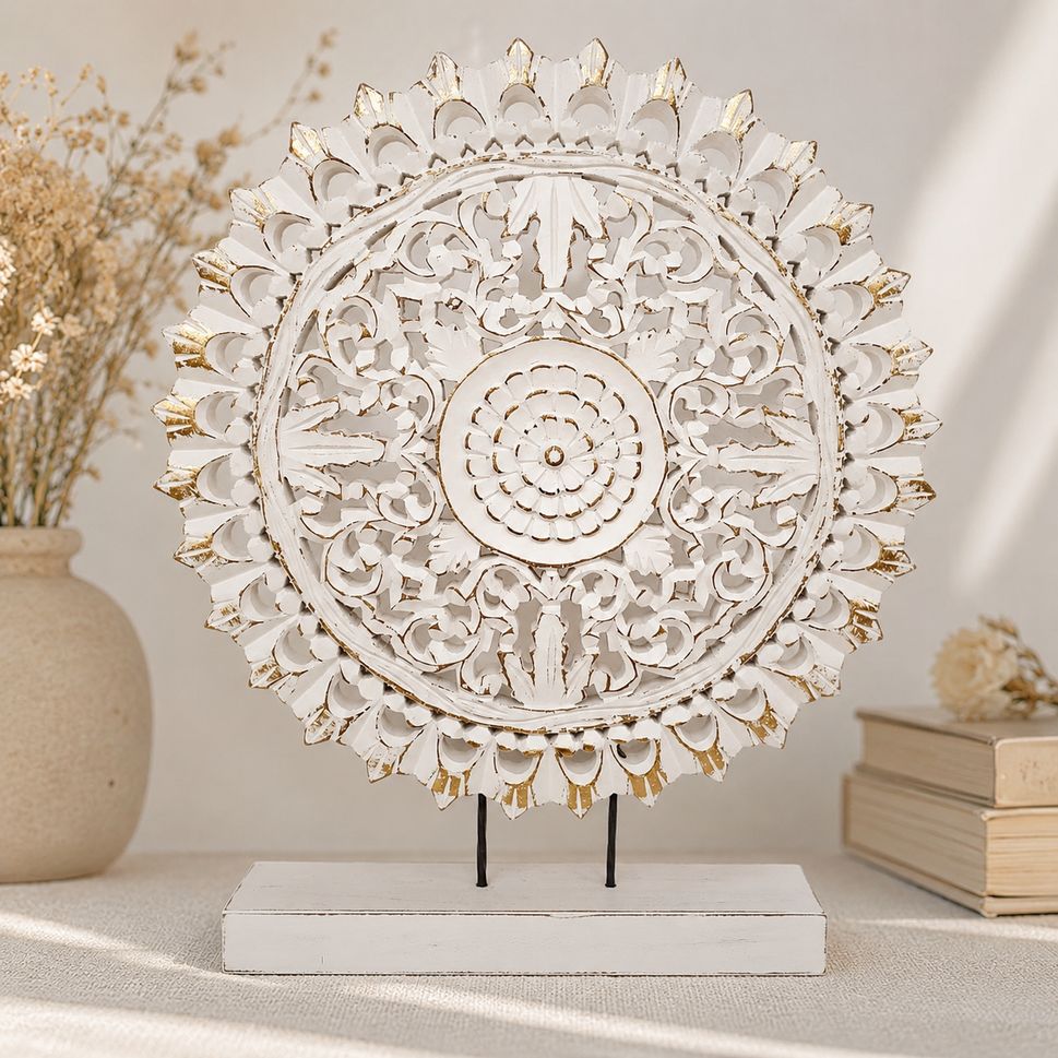 Biba Wooden Carved Table Decor