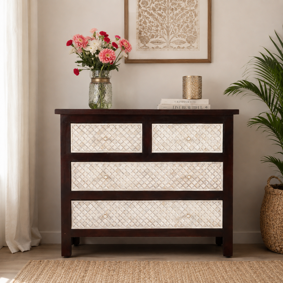 Ryan Wooden Carved Chest of drawer