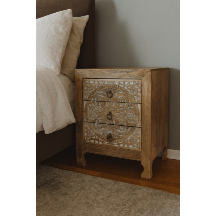 Eddona Wooden Bed Side