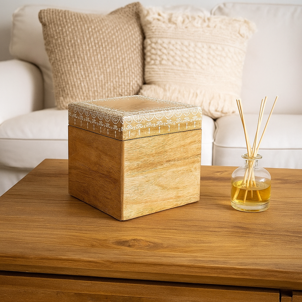 Megan Wooden Hand Painted Storage Box