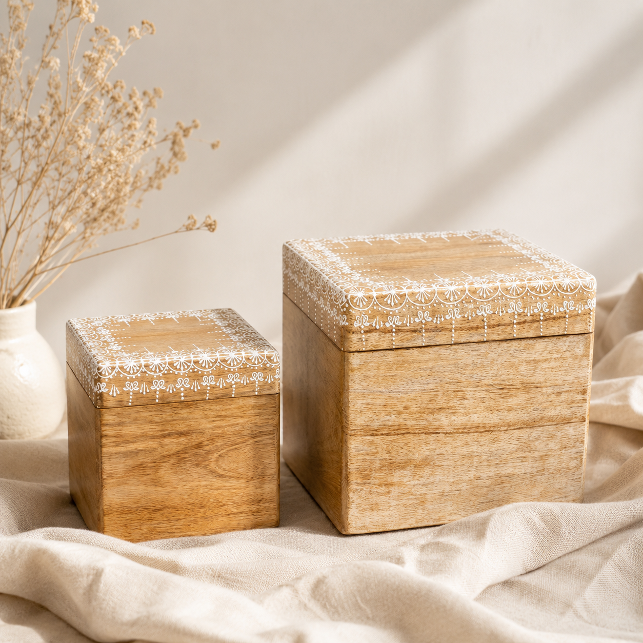 Megan Wooden Hand Painted Storage Box