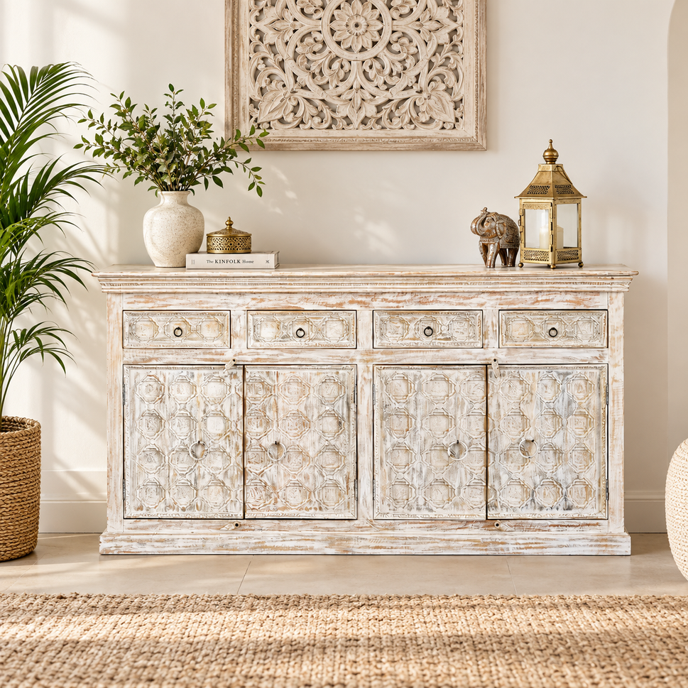 Rosa Carved Wooden SideBoard