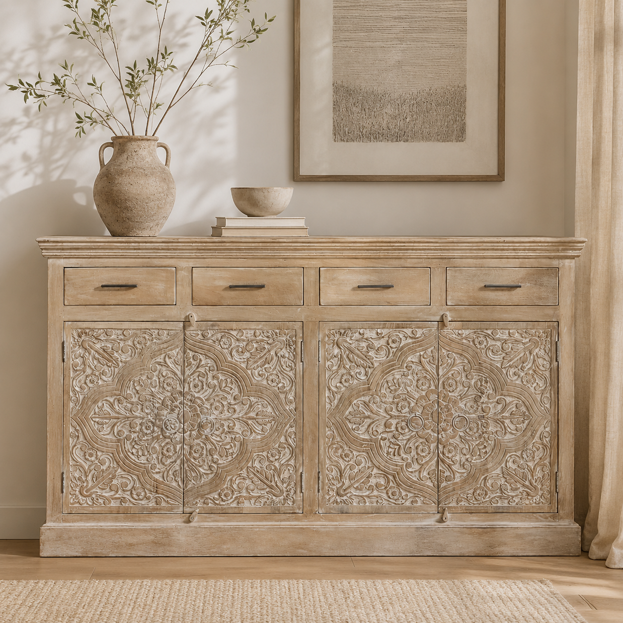 Harry Hand Carved Sideboard