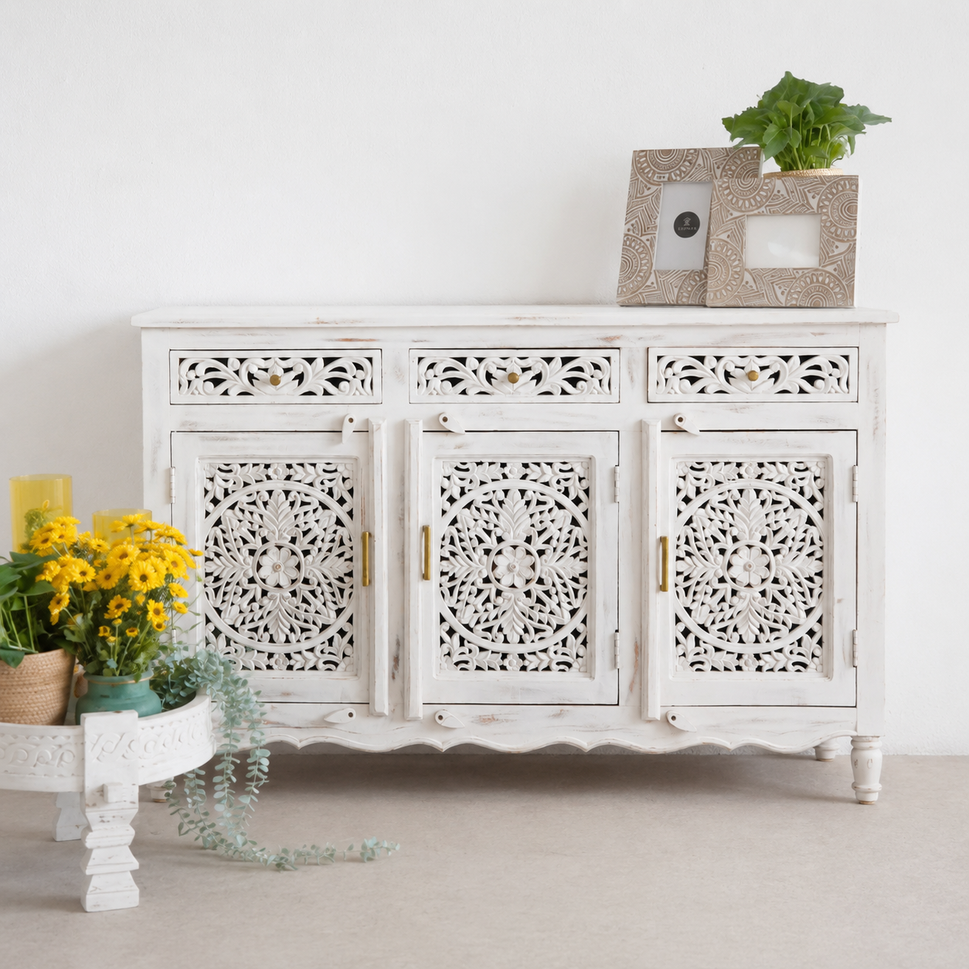 Miranda Hand Carved Wooden Sideboard