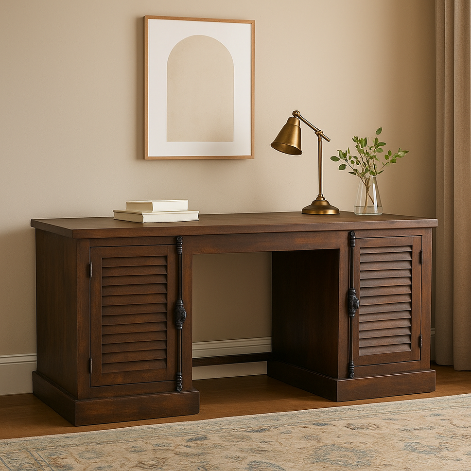 Erica Hand Carved Wooden Study Table