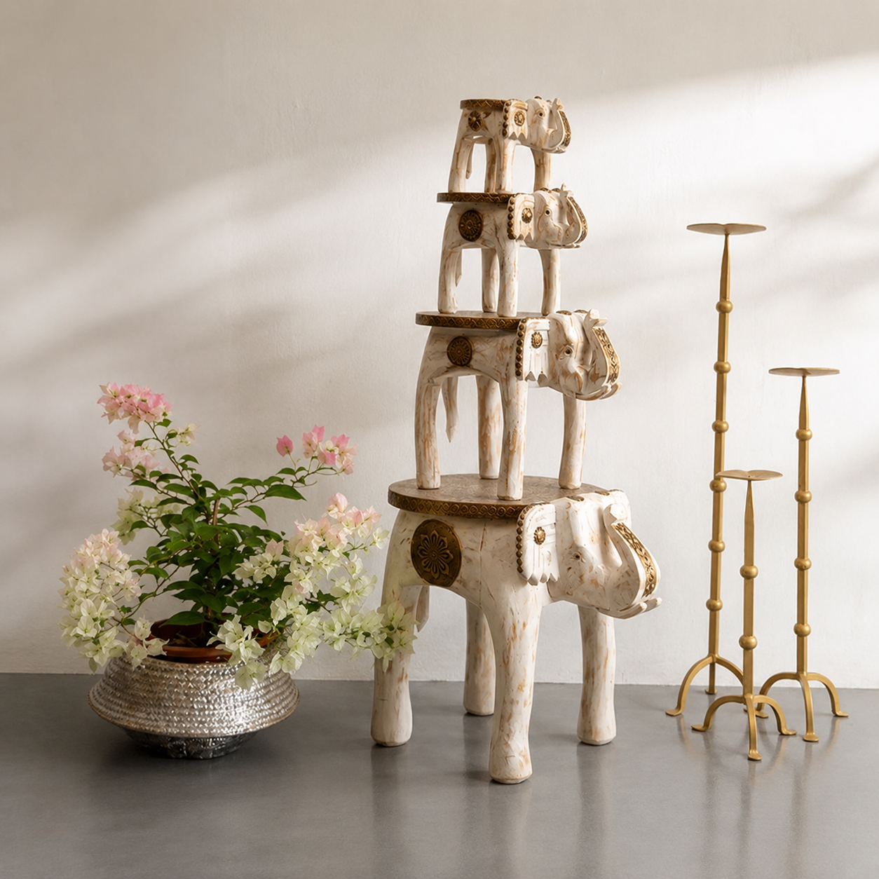 Renuka Wooden  Elephant Stool