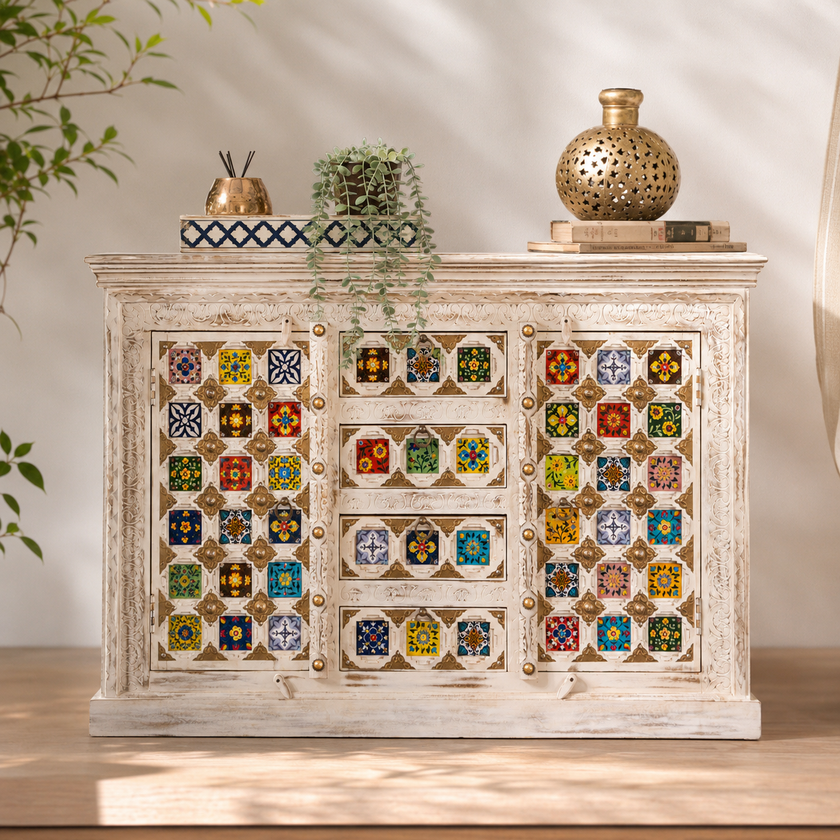 Eliana Wooden Tile Side Board