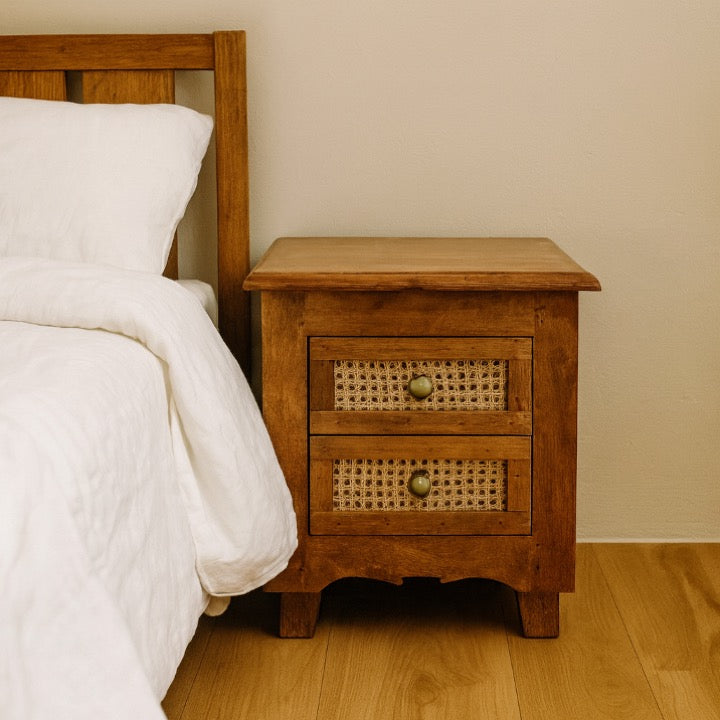Eric Hand Carved Wooden Bedside
