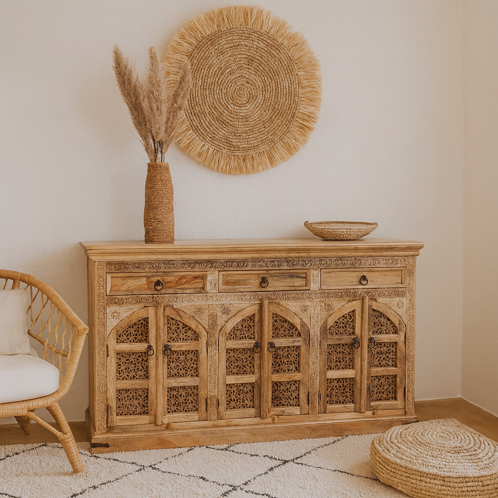 Ethan Hand carved Sideboard