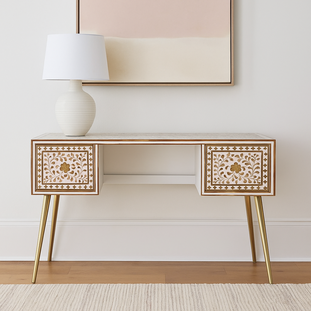 Avroah Hand Carved Wooden Study Table